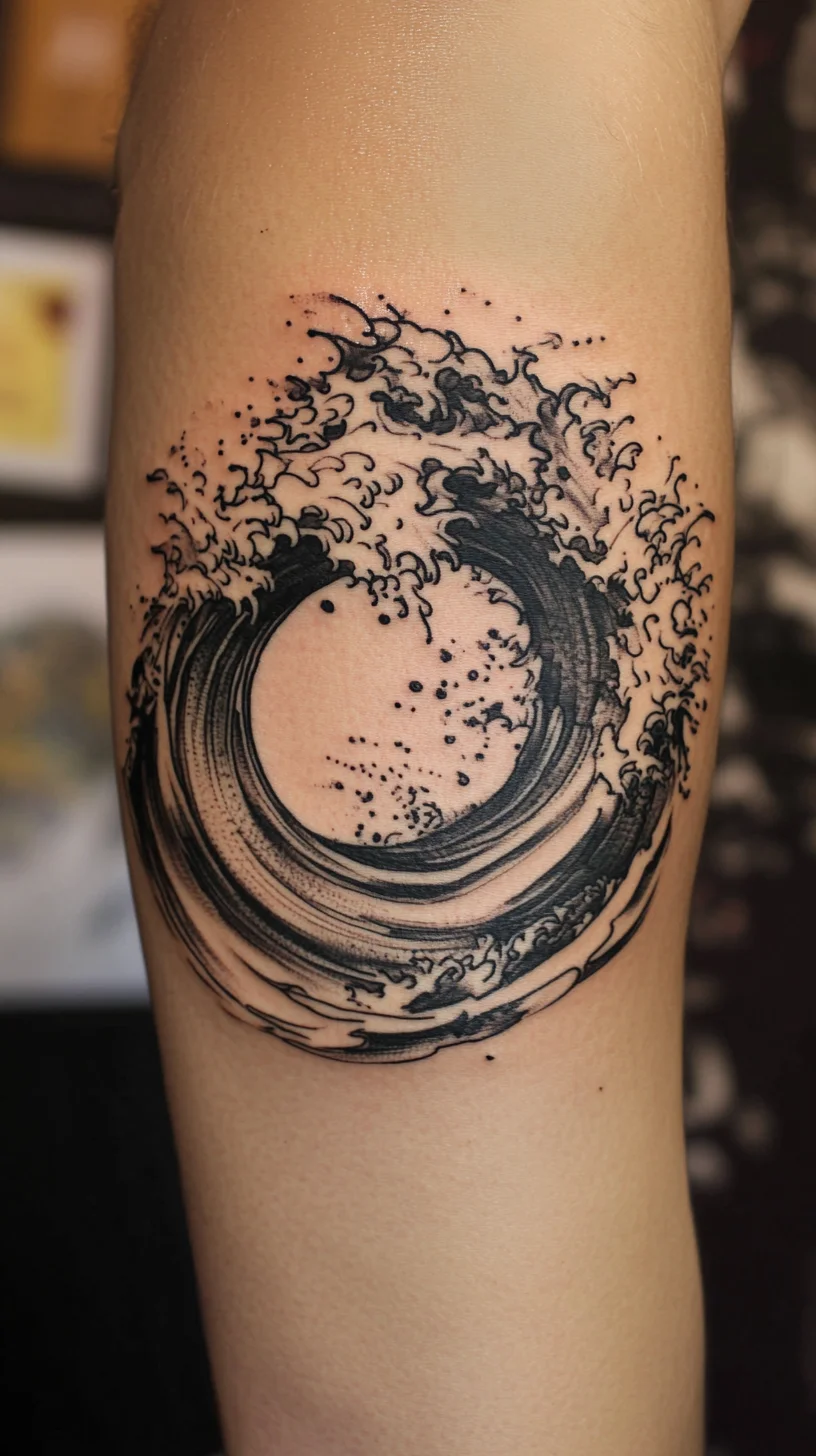 Embrace the Flow: Stunning Wave Tattoo for Ocean Lovers