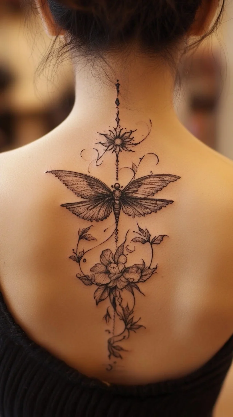 Embrace Transformation: Stunning Butterfly and Floral Tattoo Design