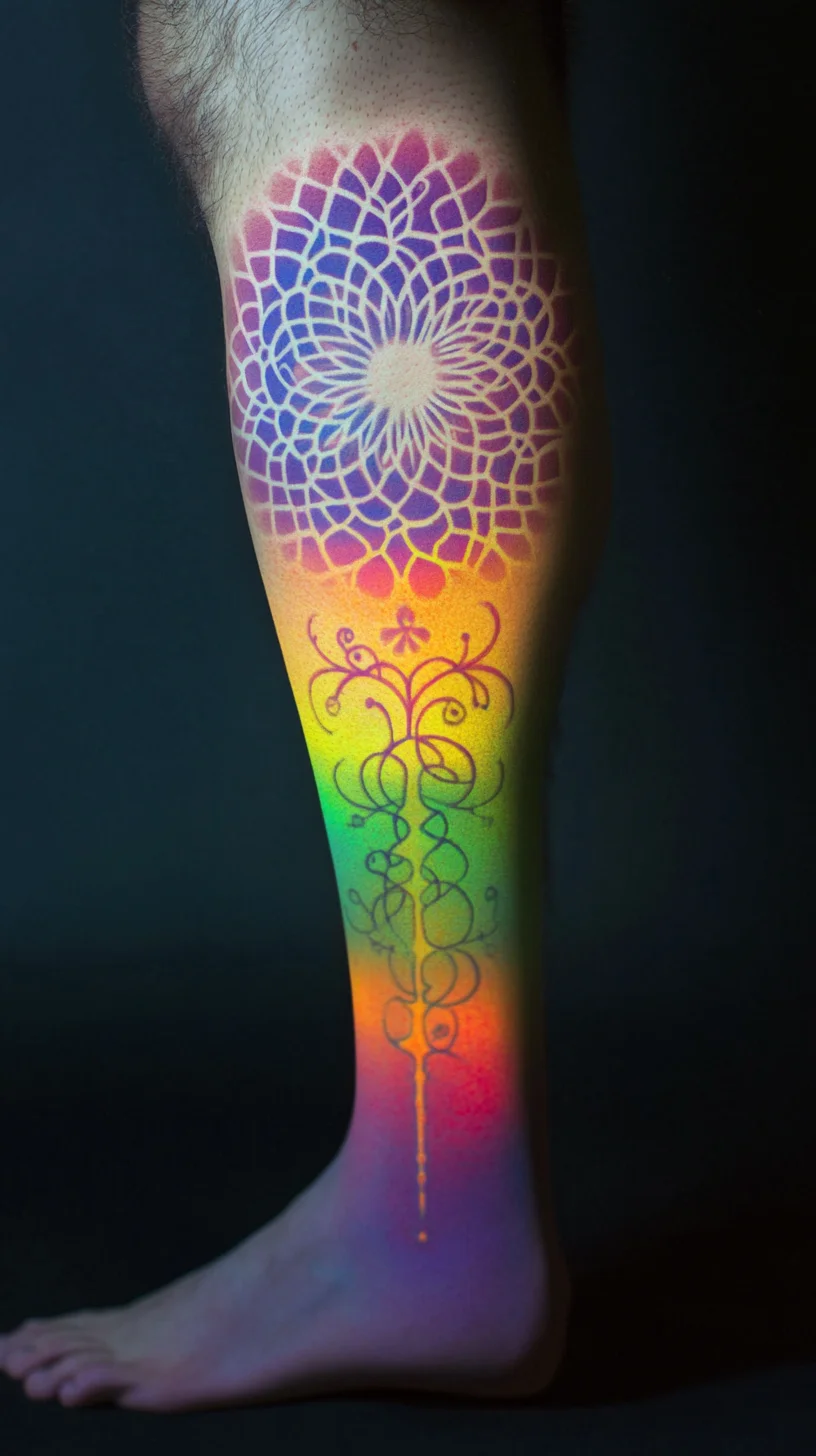 Embrace Vibrance: Stunning Rainbow Mandala Tattoo for Bold Self-Expression