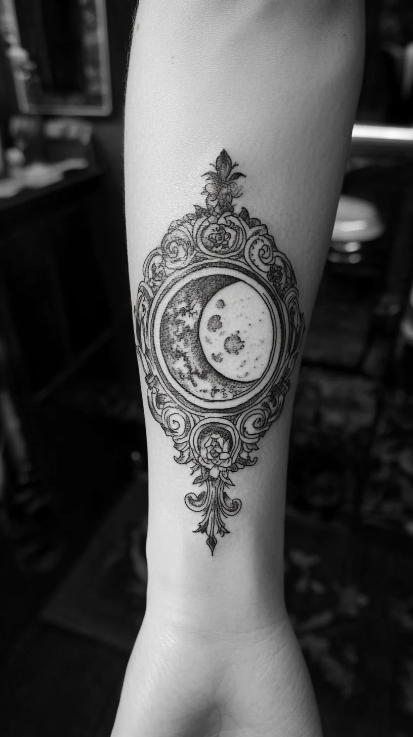 Enchanting Lunar Elegance: A Timeless Tattoo That Speaks to the Cosmos