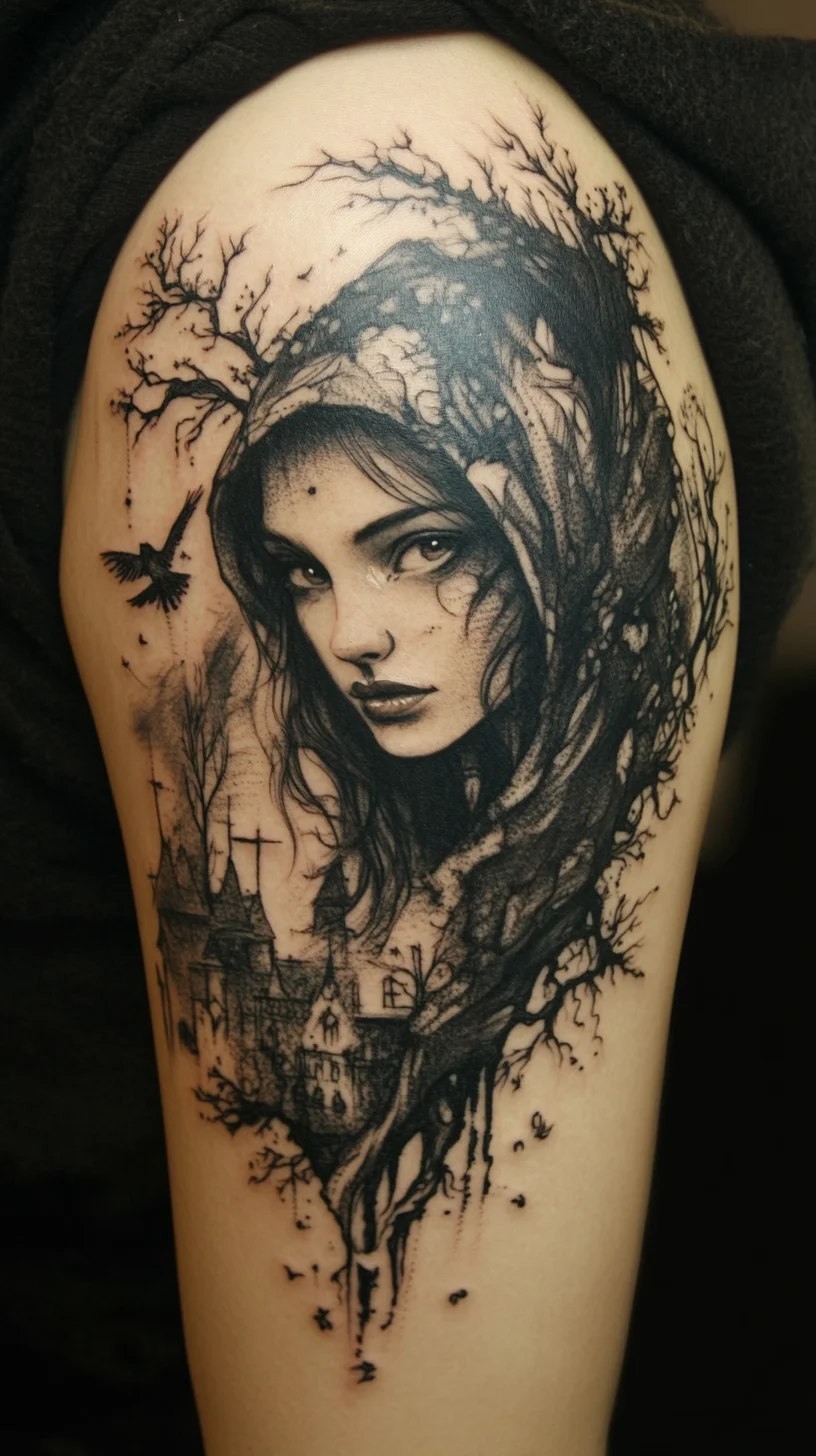 Enchanting Portraiture: Intricate Tattoo Design of Nature’s Whispers