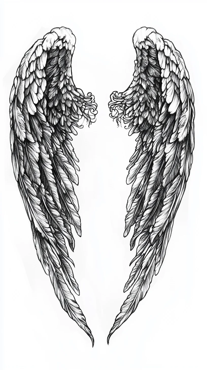 Ethereal Elegance: Embrace the Angelic Wings Tattoo Design