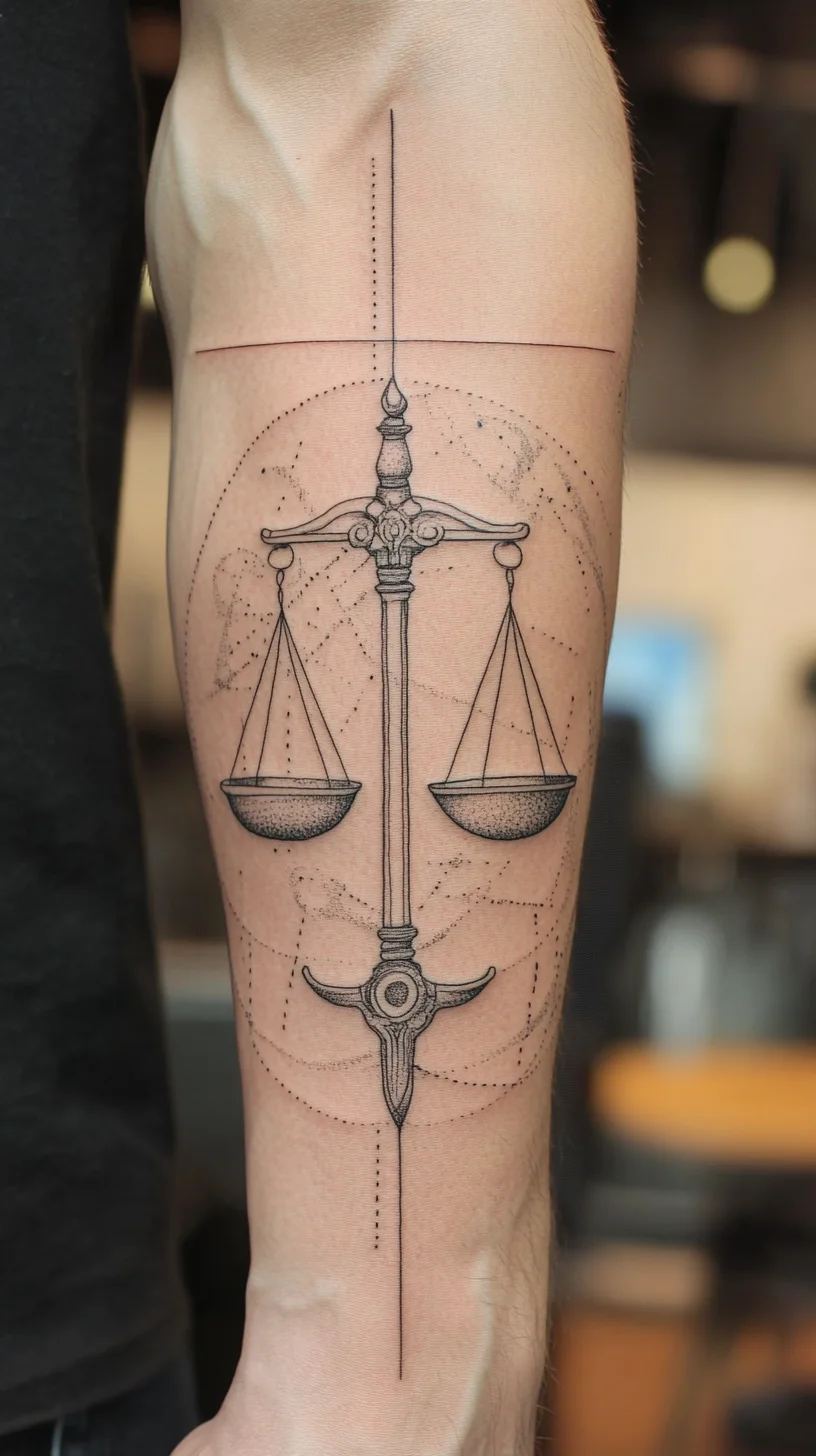 Finding Balance: Elegant Scales Tattoo Design for the Thoughtful Individual