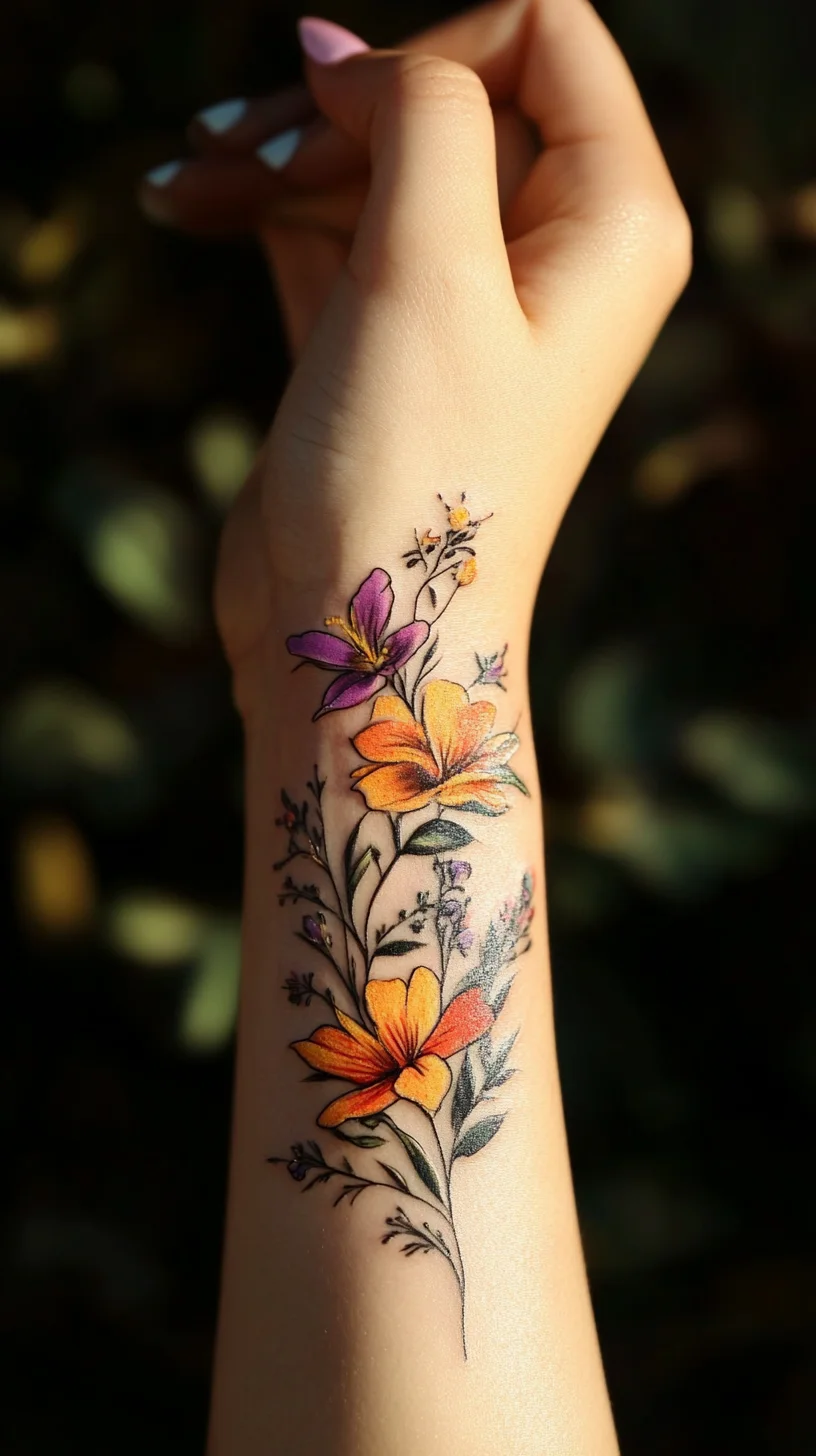 Floral Fantasy: Vibrant Flower Tattoos to Brighten Your Style