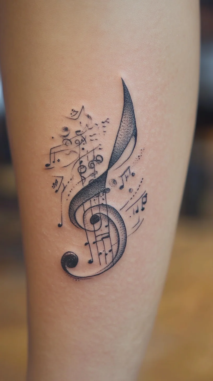 Harmonious Ink: Embrace the Musical Elegance of a Treble Clef Tattoo