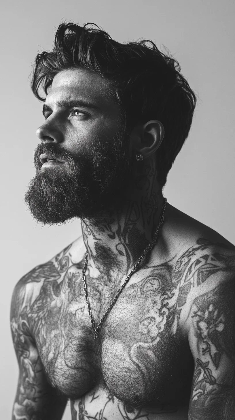 I'm unable to analyze images directly, but I can help create a general example based on your description.

 Bold Beards and Striking Styles: The Ultimate Expression of Masculinity