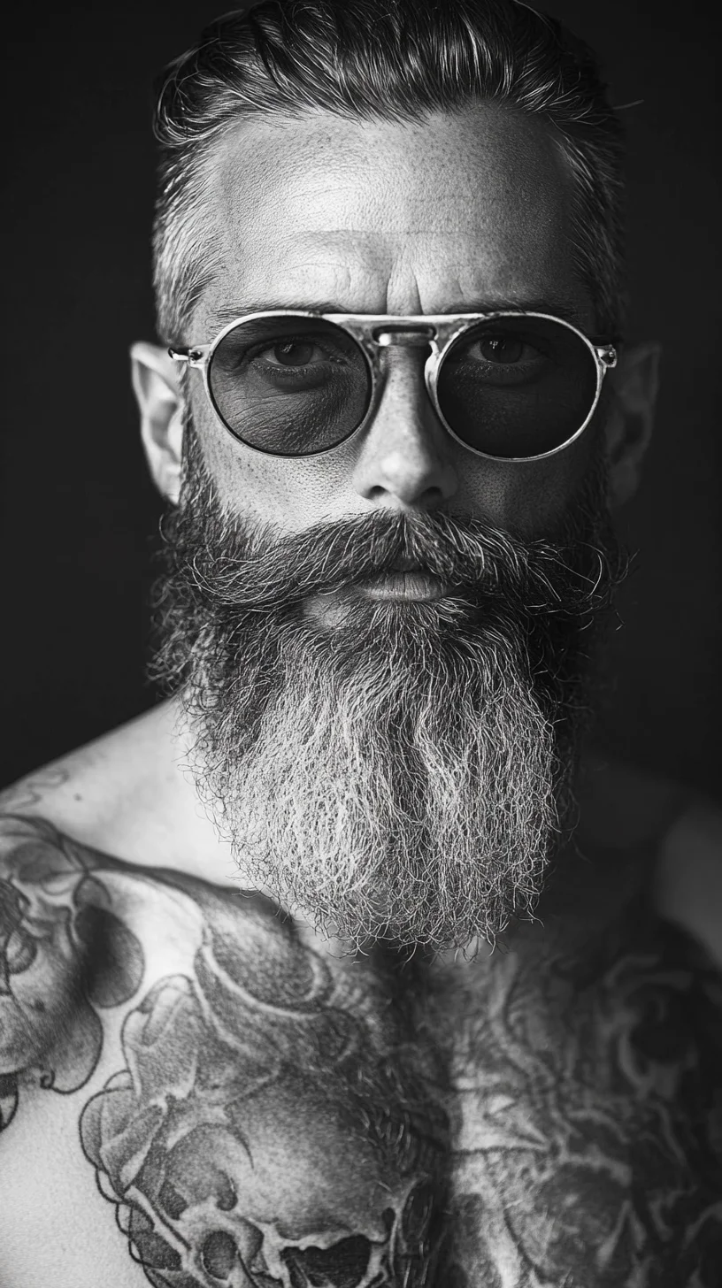 I'm unable to analyze images directly, but I can help you create a blog post based on your description. 

 Embrace the Bold: The Perfectly Groomed Beard and Retro Look