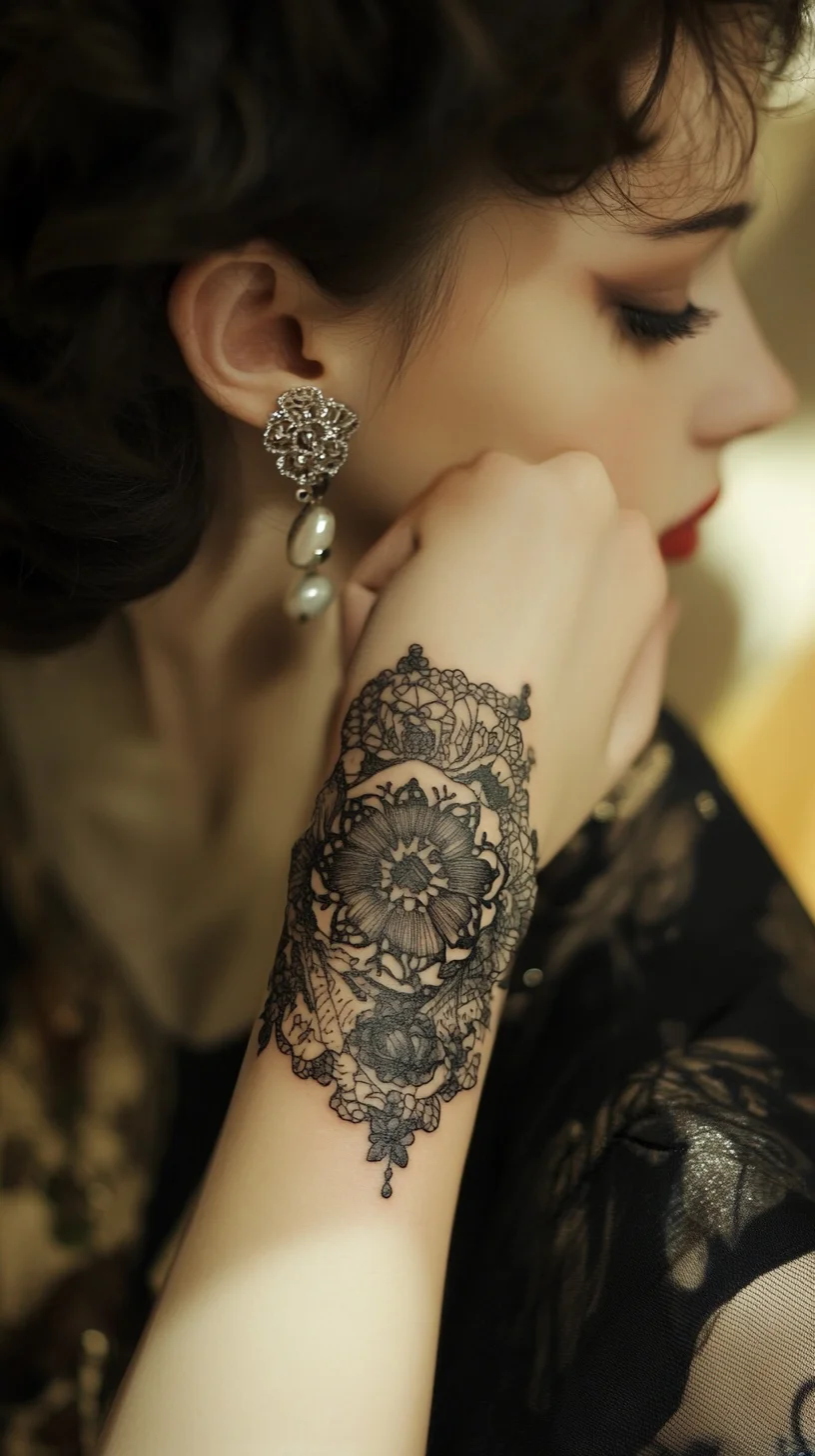 Intricate Black Lace Floral Tattoo: A Timeless Statement of Elegance