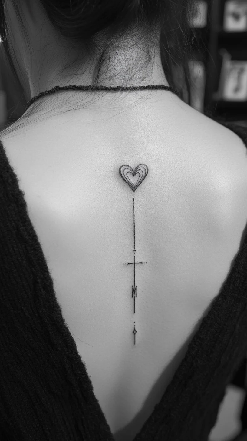 Minimalist Heart and Line Tattoo: A Subtle Expression of Love and Balance