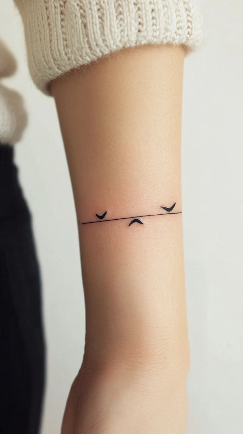 Minimalist Line Art Tattoo: Subtle Elegance with a Touch of Whimsy