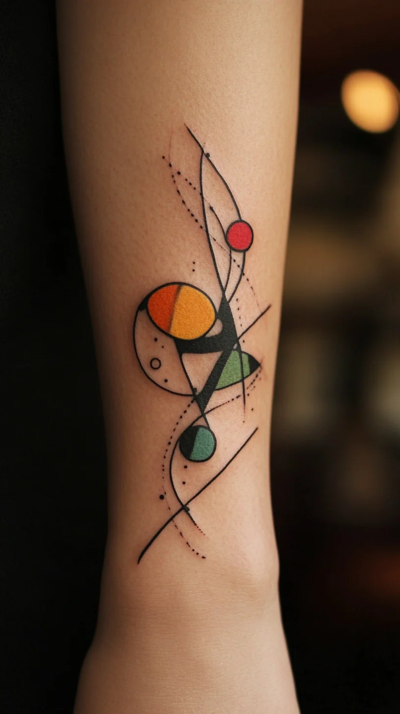 Modern Geometric Ink: A Trendy Twist of Color and Line Innovation