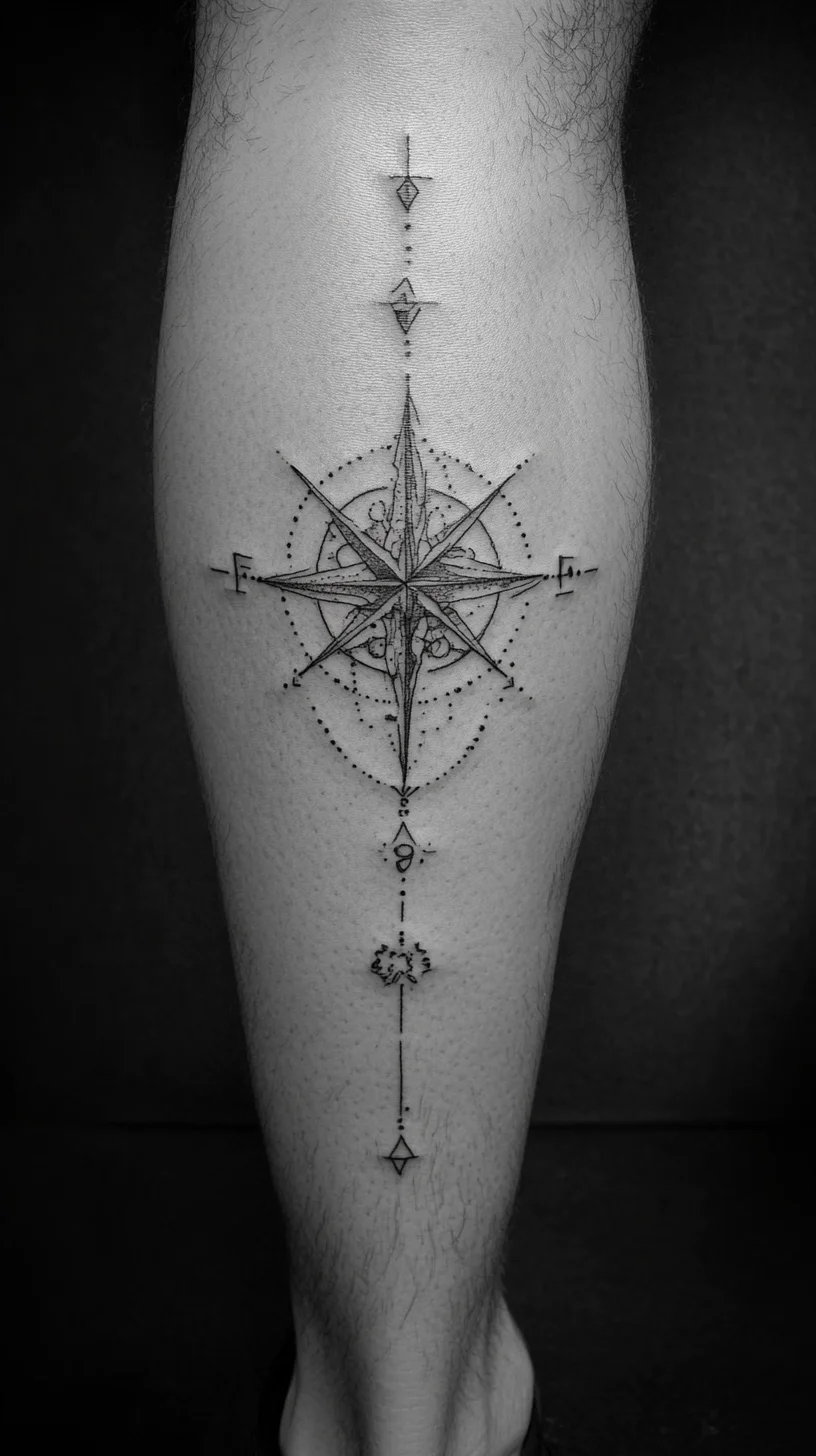 Navigate Life's Journey with an Intricate Compass Tattoo Design