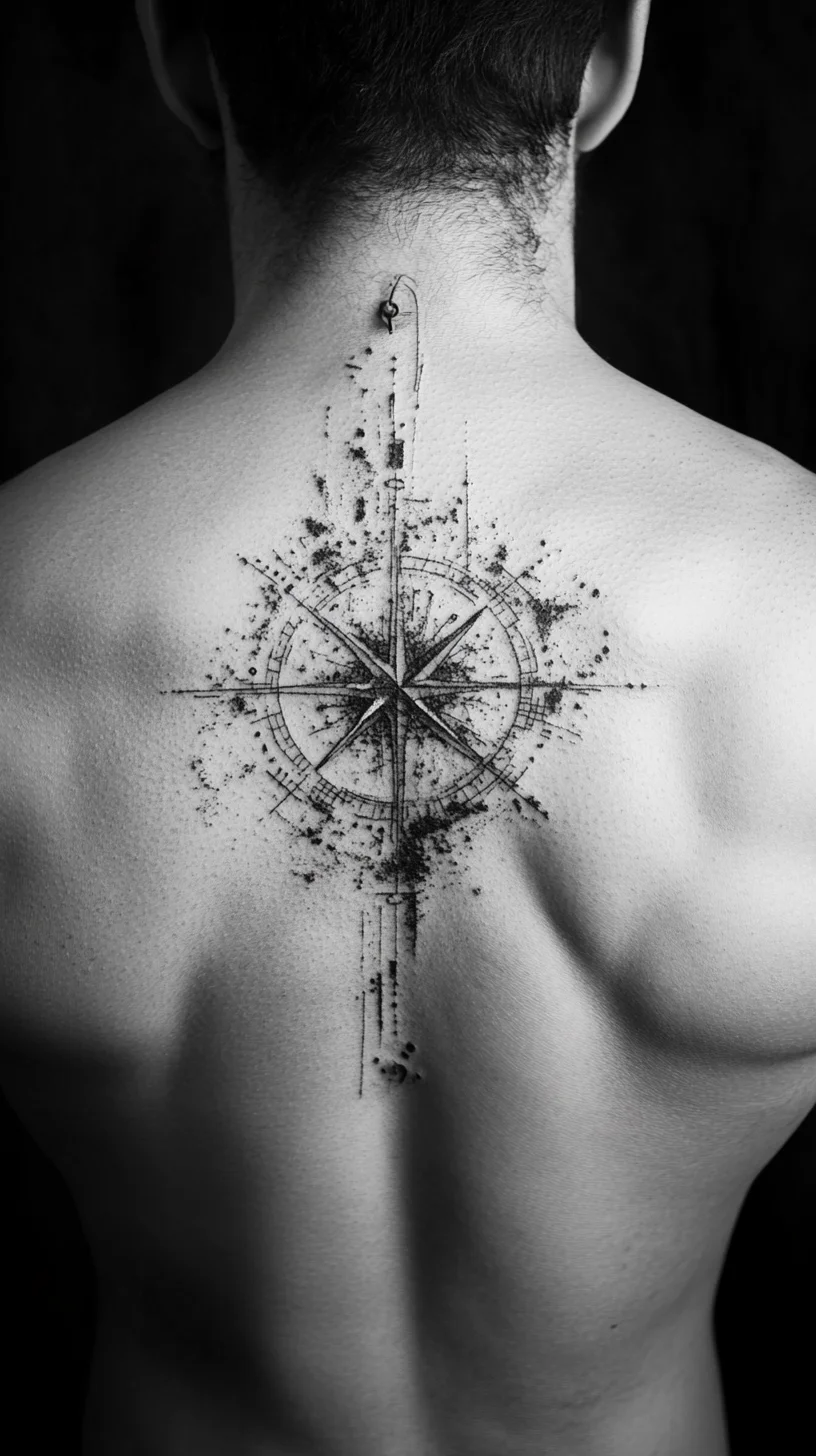 Navigate Life’s Journey with This Striking Compass Tattoo Design