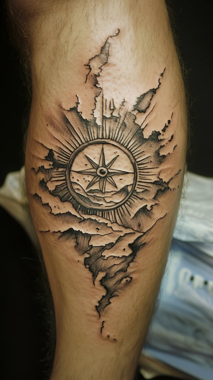 Navigate Your Journey with This Compass-Inspired Tattoo Design