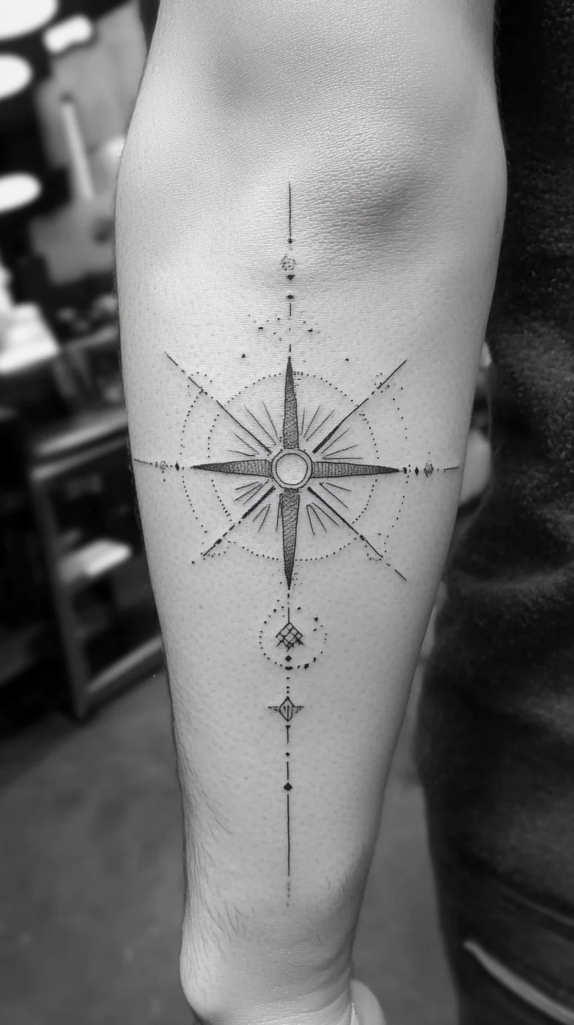 Navigate Your Life with Stunning Compass Tattoos: A Bold Statement in Black Ink