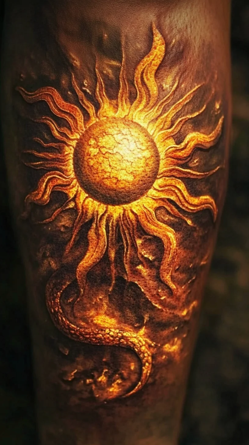 Radiant Sun Tattoo: Illuminate Your Style with Bold Sun-Inspired Ink