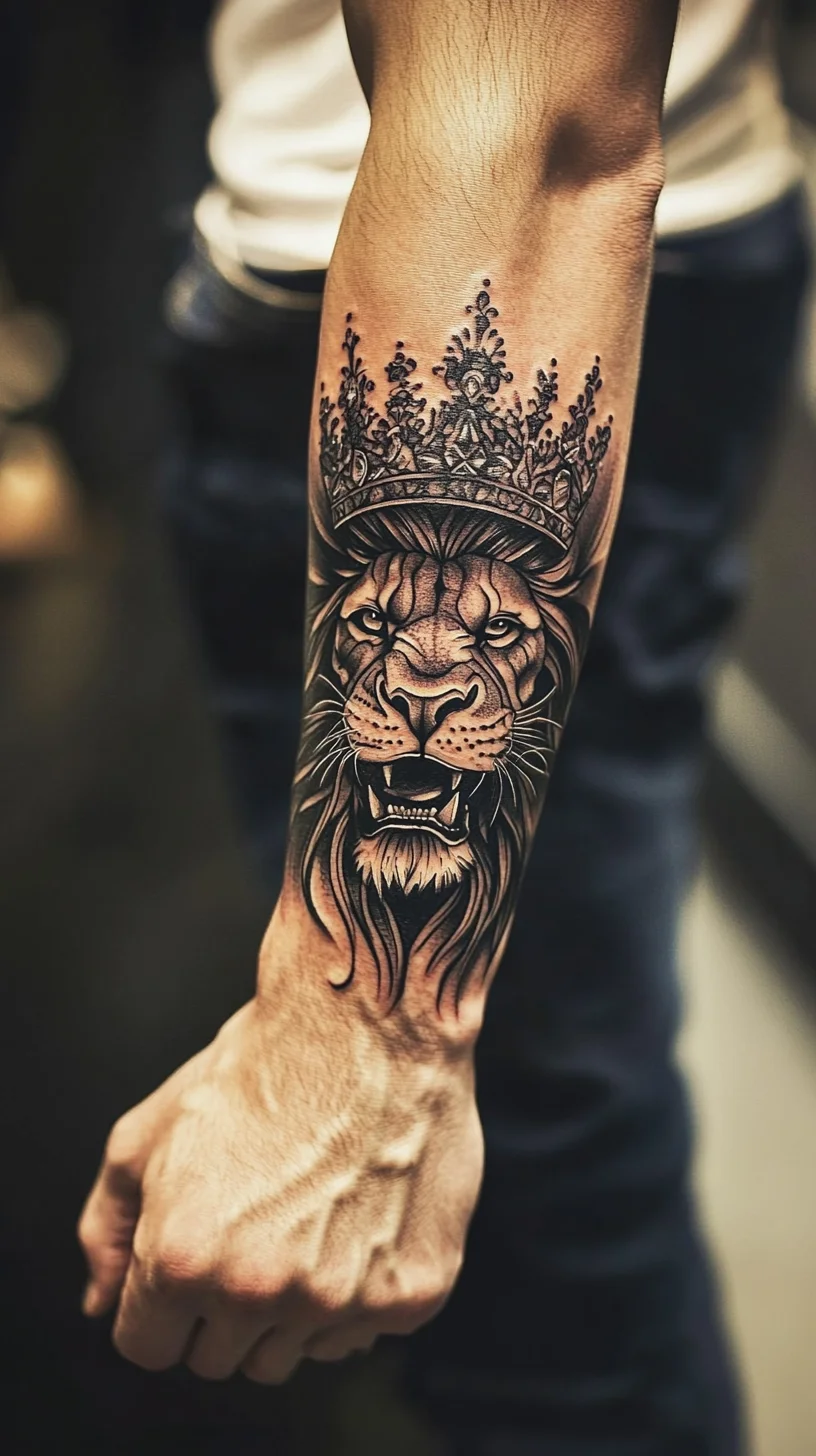 Regal Majesty: The Stunning Lion King Tattoo Design for Bold Individuals