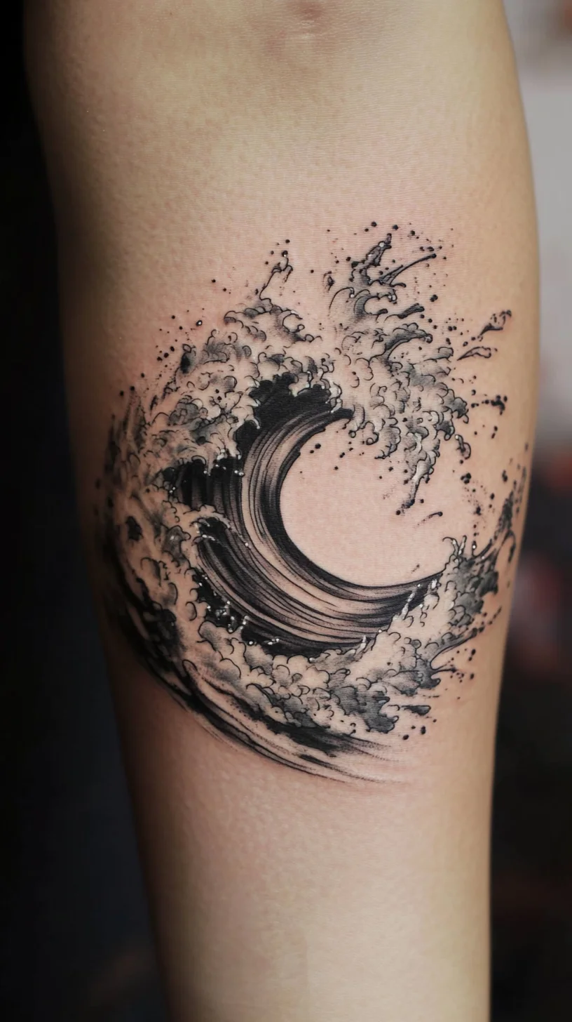 Ride the Tide with This Stunning Wave Tattoo Design