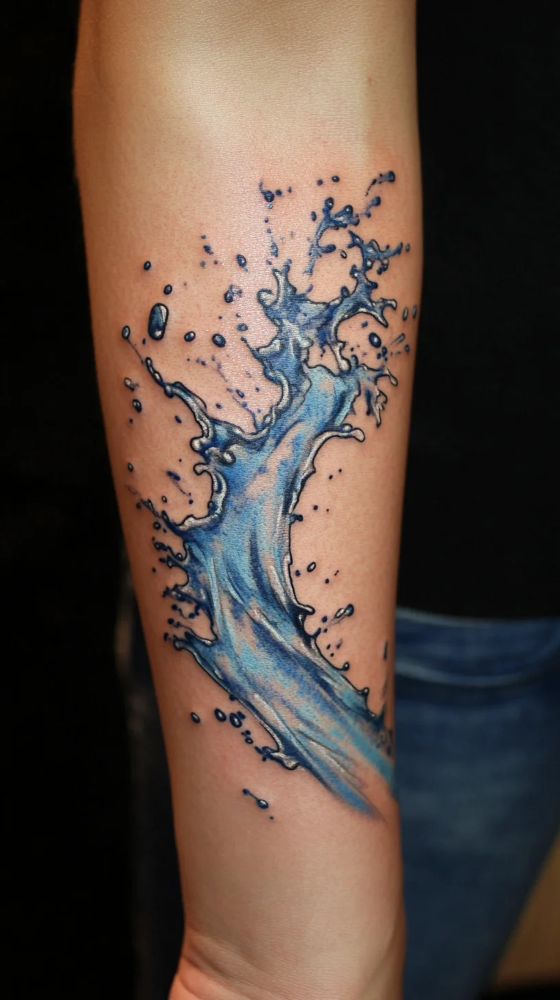 Ride the Wave: Stunning Water-Inspired Tattoo to Make a Splash!