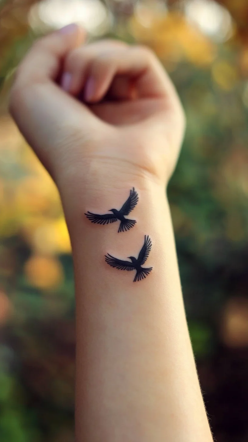 Soar High with Stunning Double Bird Tattoos: A Symbol of Freedom and Grace