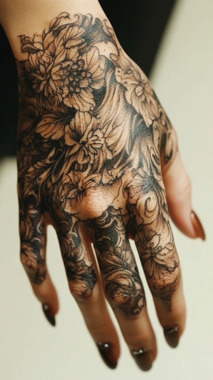 Stunning Floral Hand Tattoo: A Bold Expression of Artistry and Elegance