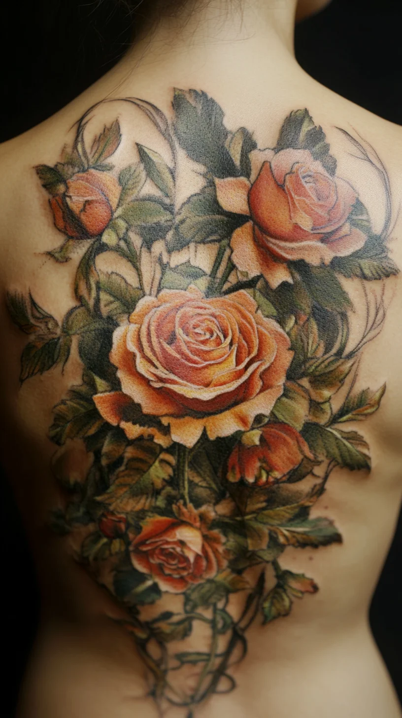 Stunning Floral Tattoo Design: Embrace Timeless Elegance with Rose Motifs