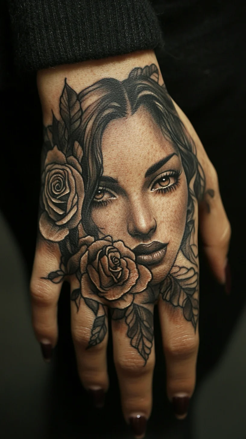 Timeless Elegance: Hand Tattoos That Blend Portraiture with Nature