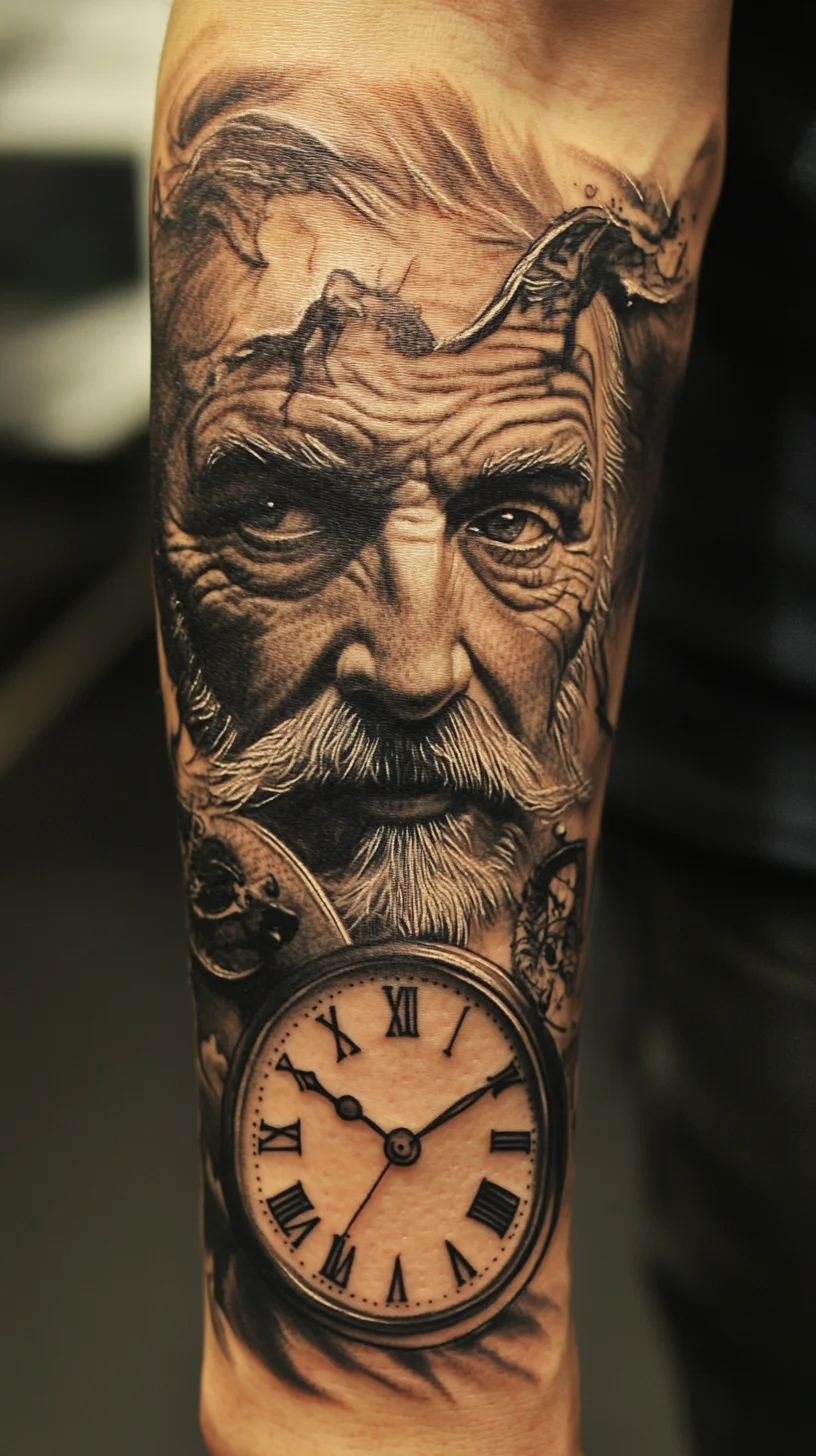 Timeless Elegance: Masterful Portrait Tattoo Blending Realism and Intricate Detail