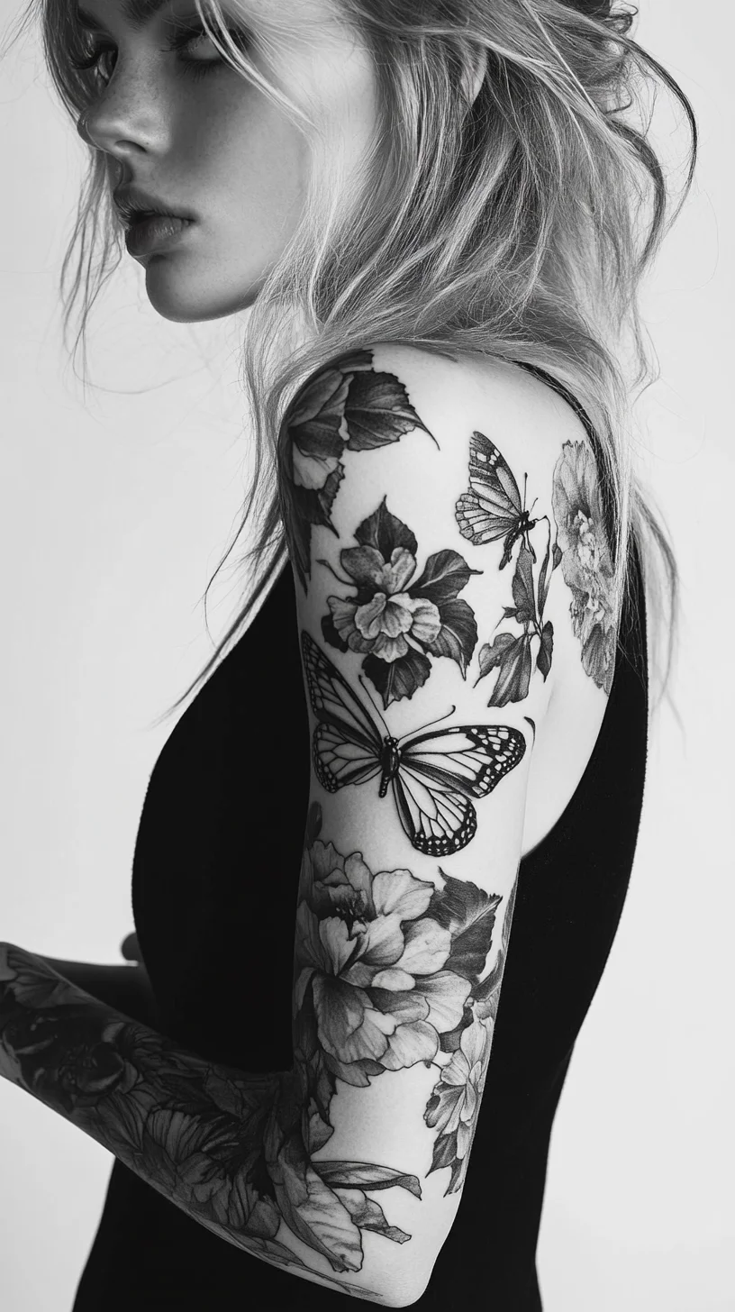 Transform Your Look with Ethereal Floral and Butterfly Tattoos: A Statement of Elegance