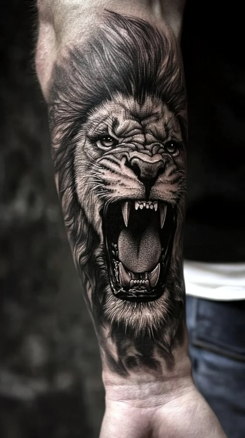 Unleash Your Wild Side: Majestic Lion Tattoo for Bold Self-Expression