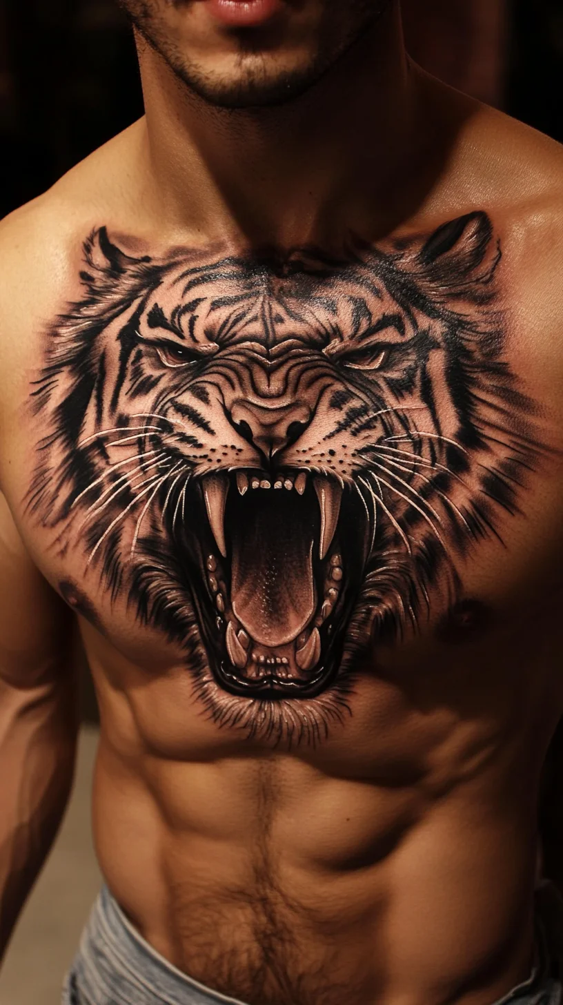 Unleash Your Wild Side with a Stunning Tiger Chest Tattoo