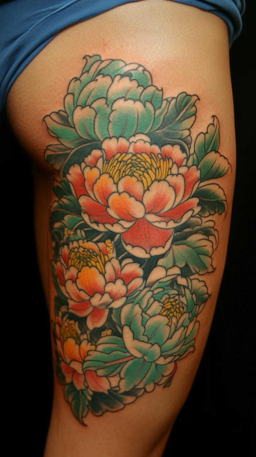 Vibrant Floral Tattoo Design: Embrace Nature's Beauty on Your Skin