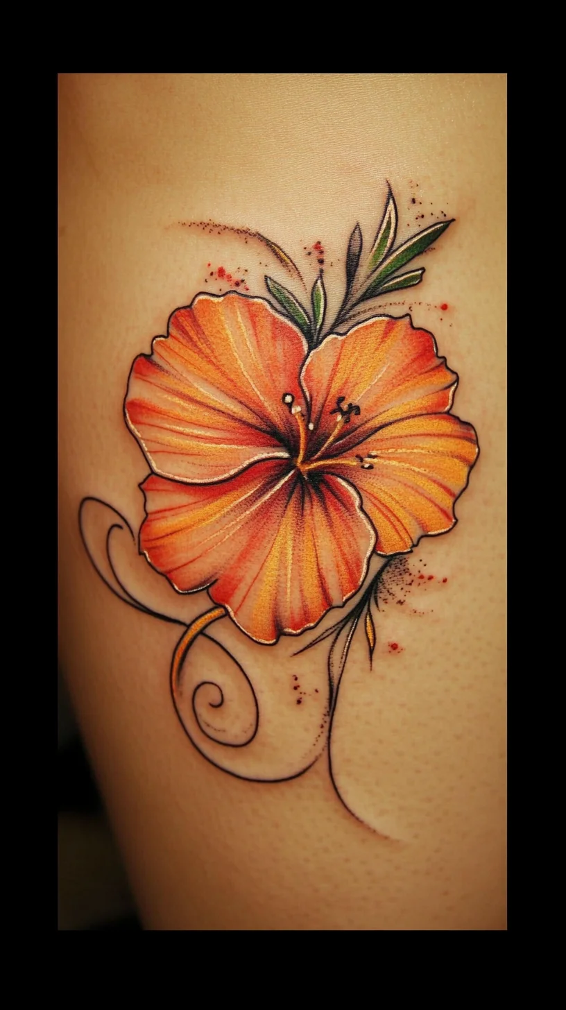 Vibrant Hibiscus Tattoo: A Floral Statement for Nature Lovers